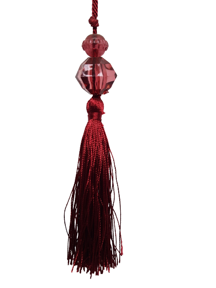 Large Tassel with Bead - Red Wine 13.5cm Pack of 5
