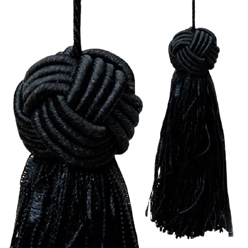 Turks Head Knot Tassel - Black 10.5cm Pack of 5
