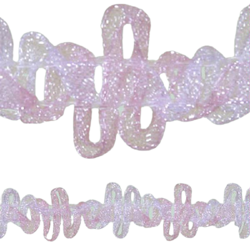 Rococo Trim with Organdie Ribbon - Pale / Pink Price is for 10 metres